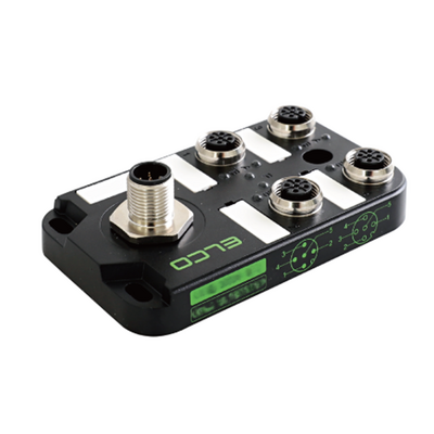 LKHA-0800P-M12 ELCO IO-LINK SENSOR HUB, CLASS-A, M12 A-CODE 4PIN IO-LINK CONN., 4XM12 A-CODE 5PIN, 8 DI, PNP, IP67
